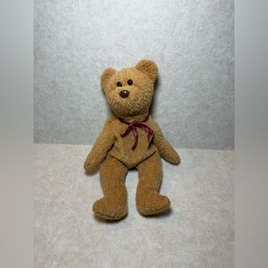 Vintage Rare Ty Beanie Babies Curly The Teddy Bear Plush Kids Toy 1993 Error